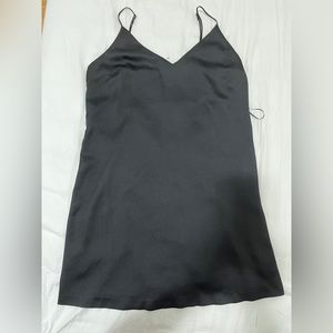 Black satin slip dress from dynamite